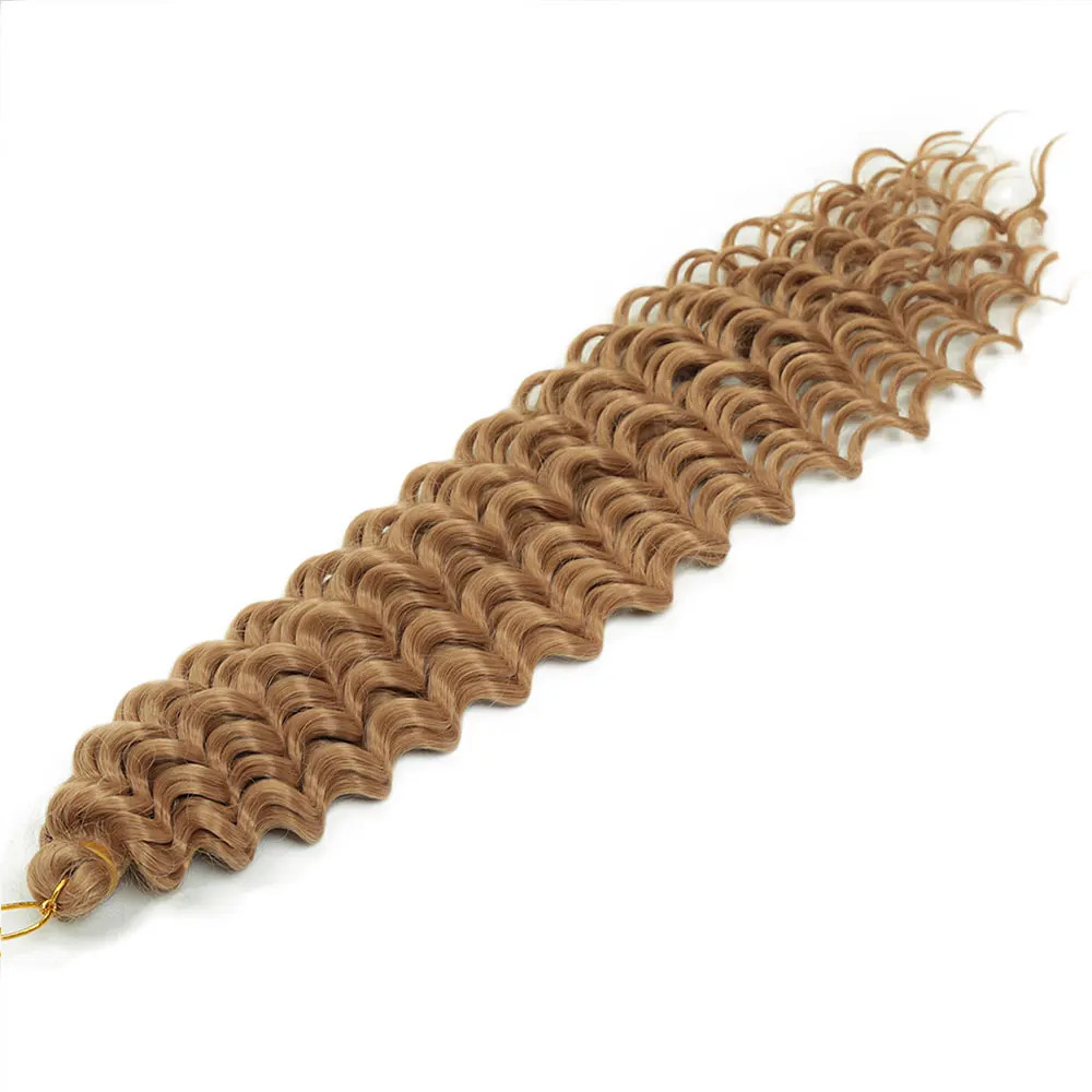 Women’s 22 Inch Soft Ombre Deep Twist Synthetic Crochet Braiding Hair Extensions