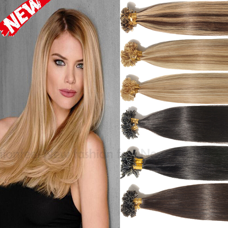 High Keratin Fusion Pre-Bonded Nail U Tip 100% Remy Human Hair Extensions R03