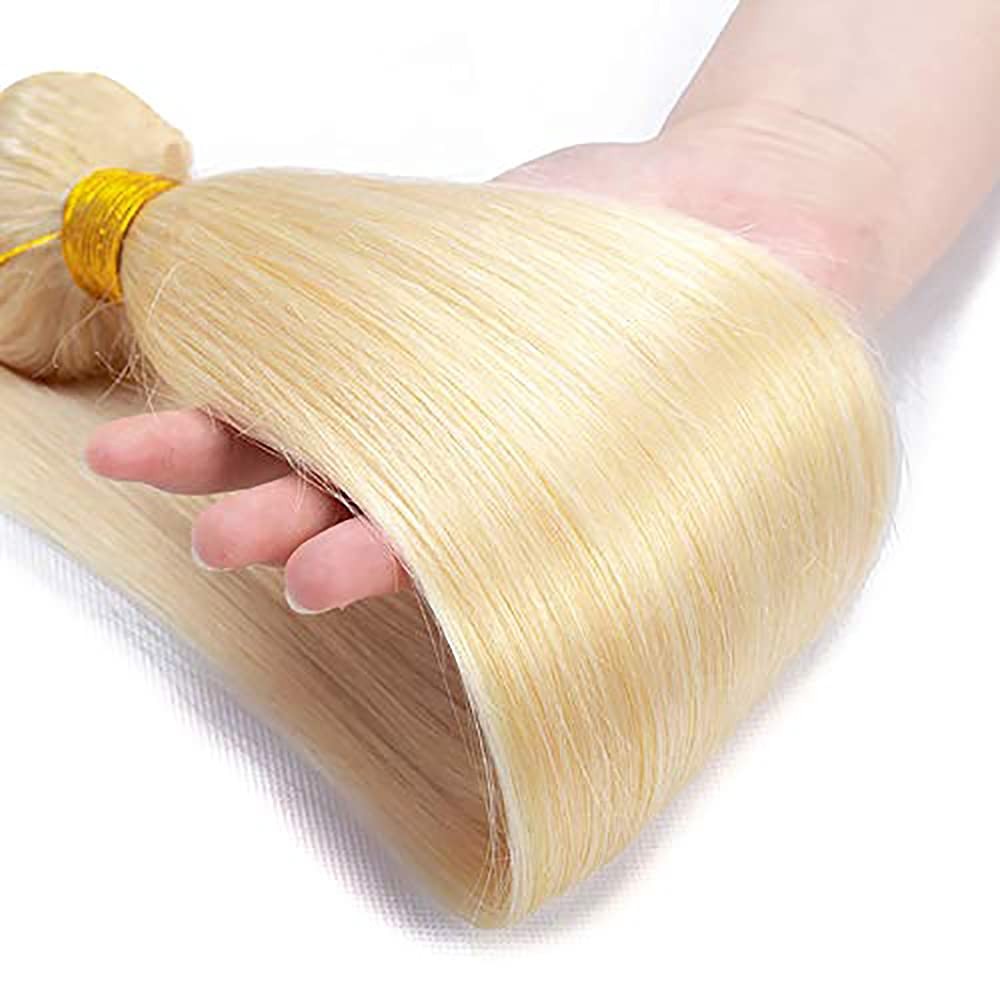 Color 613 Blonde Bundles Straight Bundle Human Hair 20 Inch Brazilian Virgin …