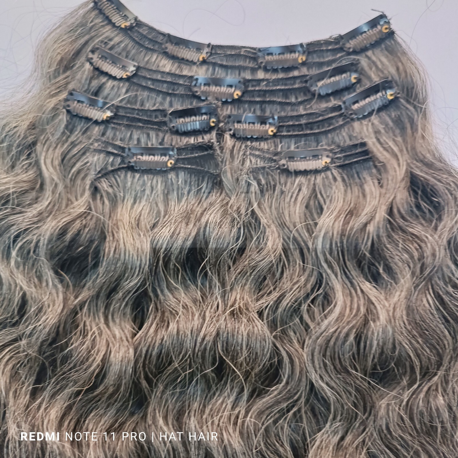 Grey Wavy Clip Hair Extensions-Grey Salt And Pepper Clip Hair Extensions