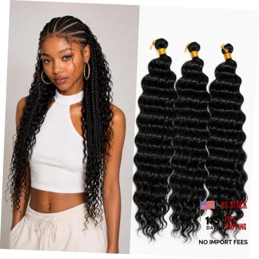 Deep Wave Crochet Hair 18 Inch 3 Packs Ocean Wave Curly 18 Inch (Pack of 3) 1B#