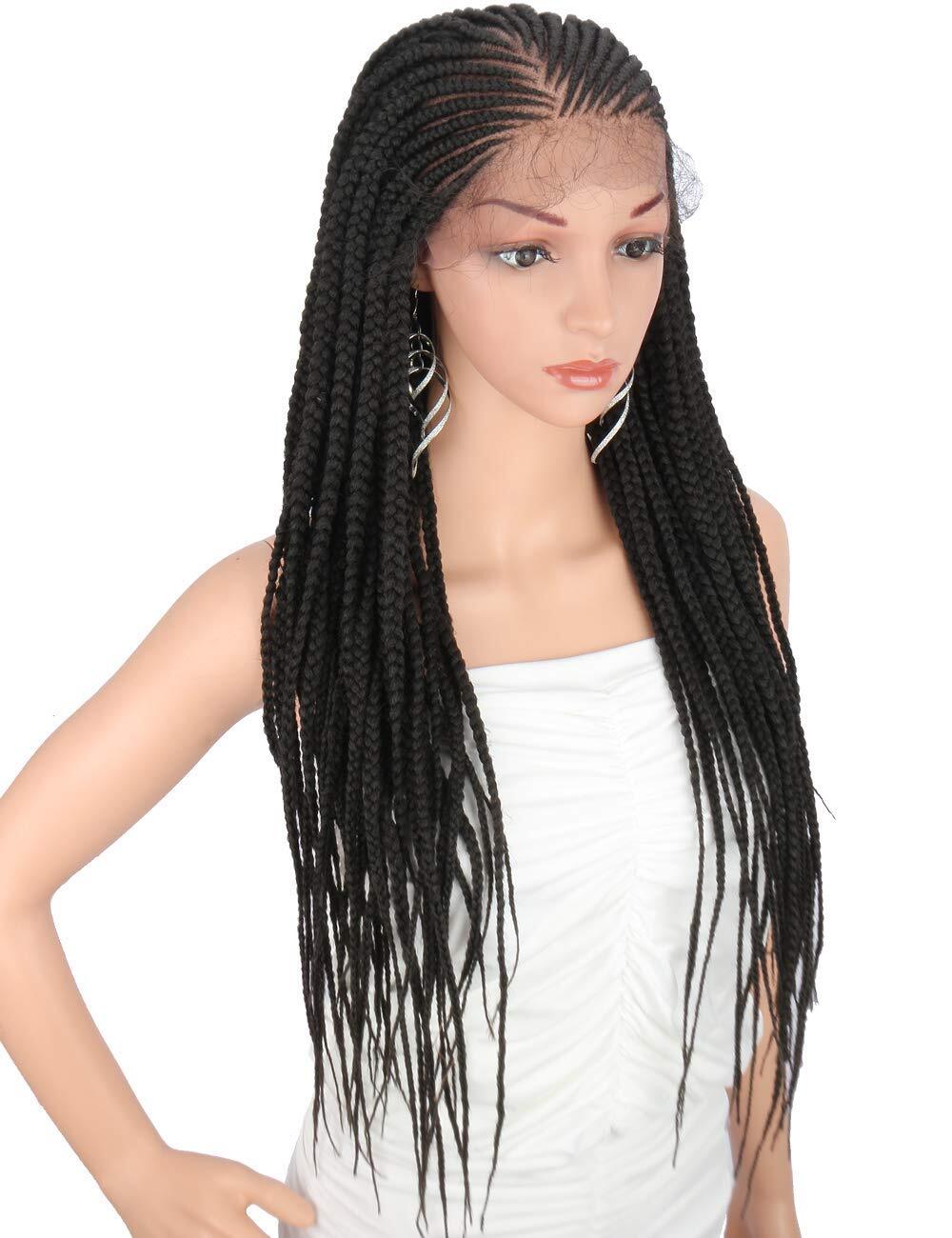 28″ Lace Front Cornrow Braided Wigs for Women Box Braid Wig with Baby Hair 13×6