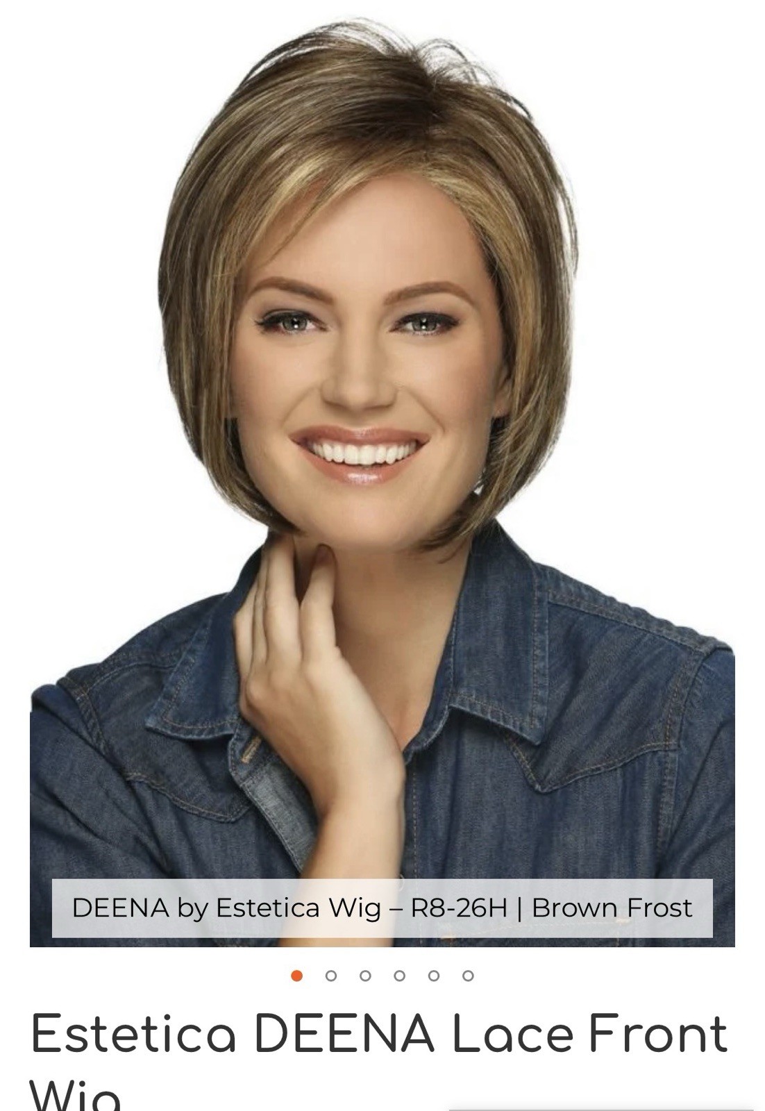 Estetica Deena Lace Front Bob Wig R8/26H Brown Frost Synthetic Pre-Owned