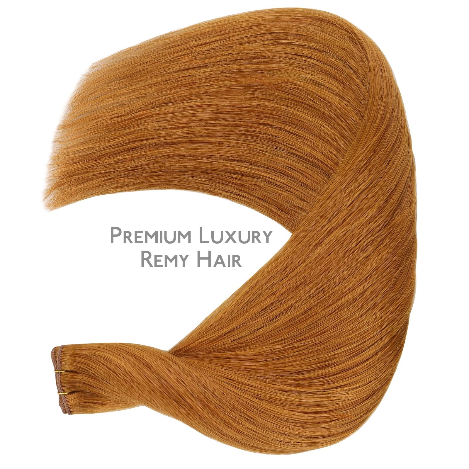 Sew in Weft Hair Extensions 50g 16″ Auburn Ginger – Natural Luxury Remy