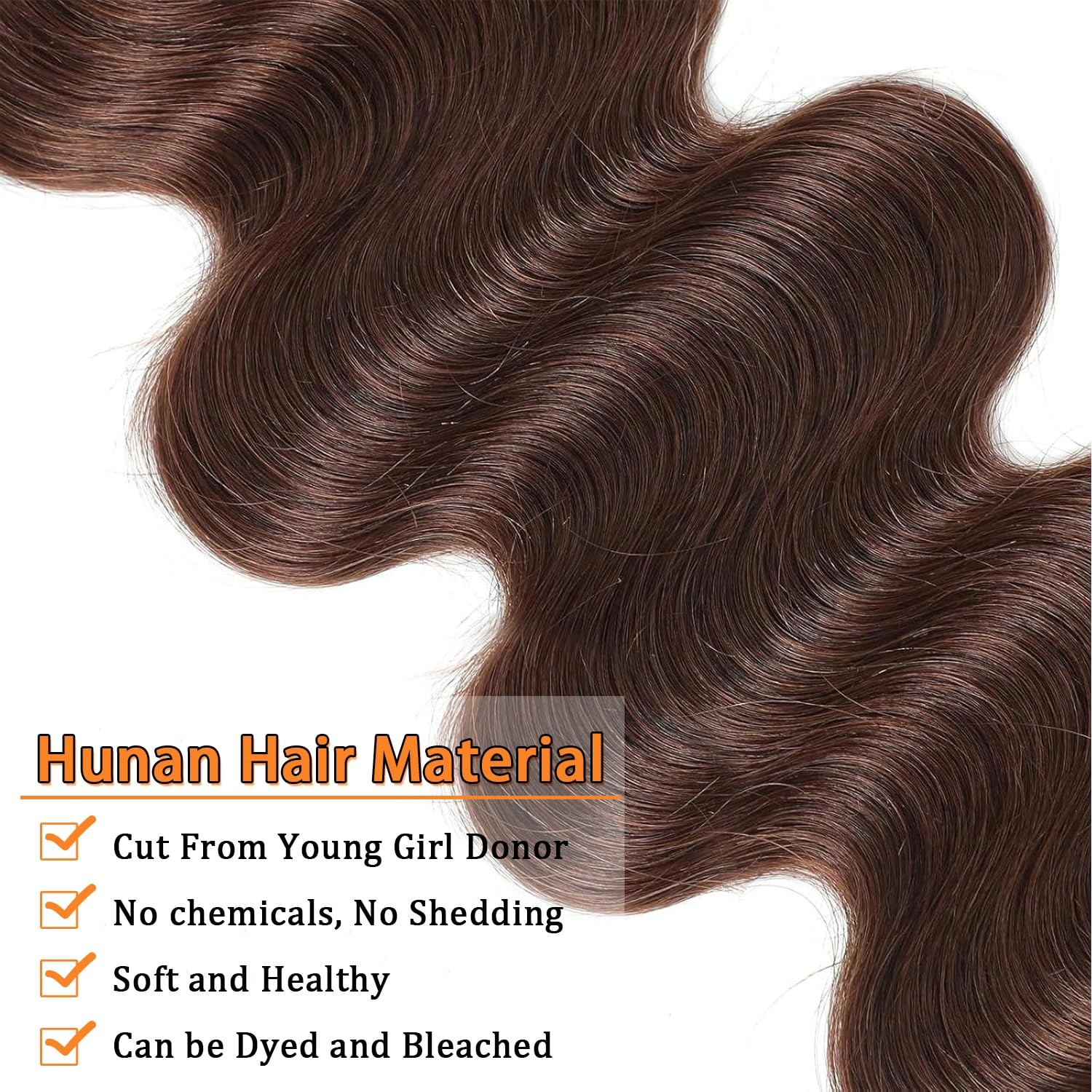 Isufer Chocolate Brown Lace Front Closure 4X4 Human Hair 20 Inch Body Wave
