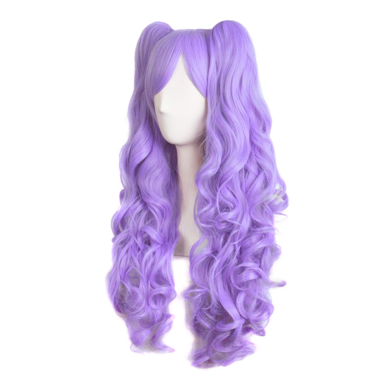 Light Purple 28″/70cm Long Curly Clip Ponytails Heat Resistant For Party Cosplay