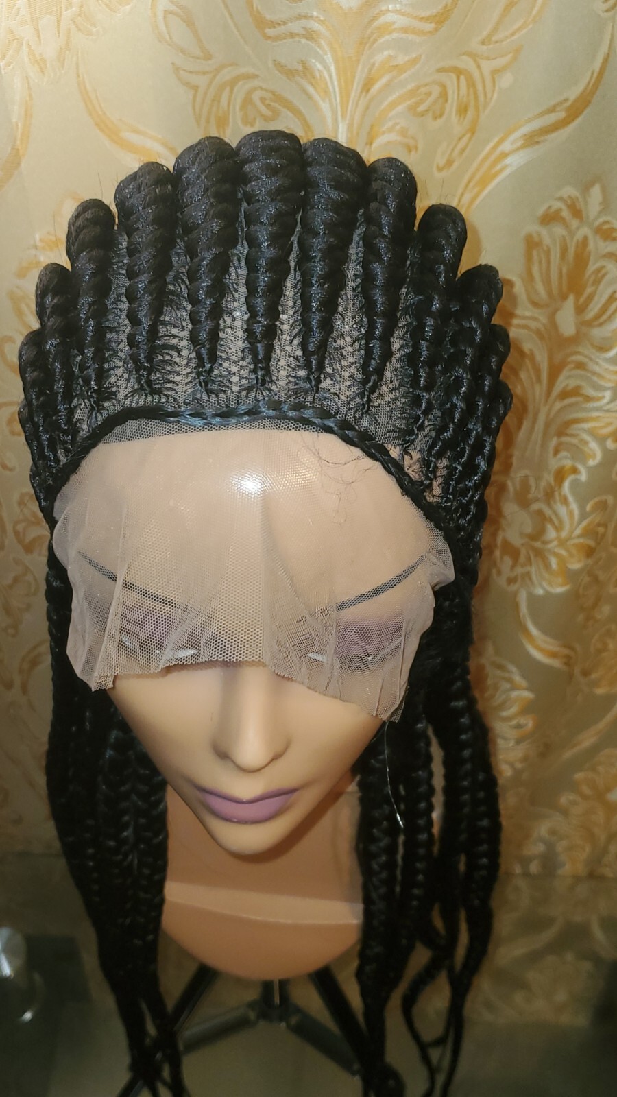 Braided Cornrow Wig. made On A Full Frontal Wig With Baby Hair