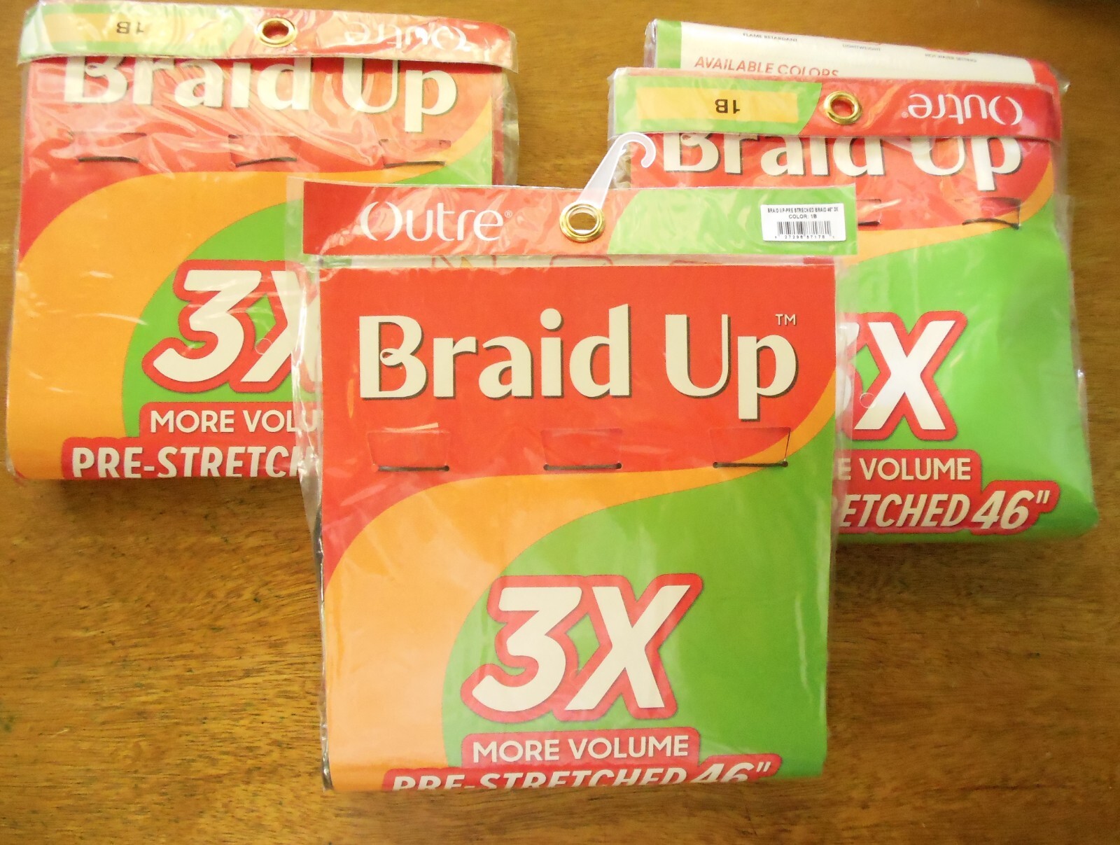3 New Outre Braid Up 46″ Pre-Stretched 100% Kanekalon 1B Flame Retardant