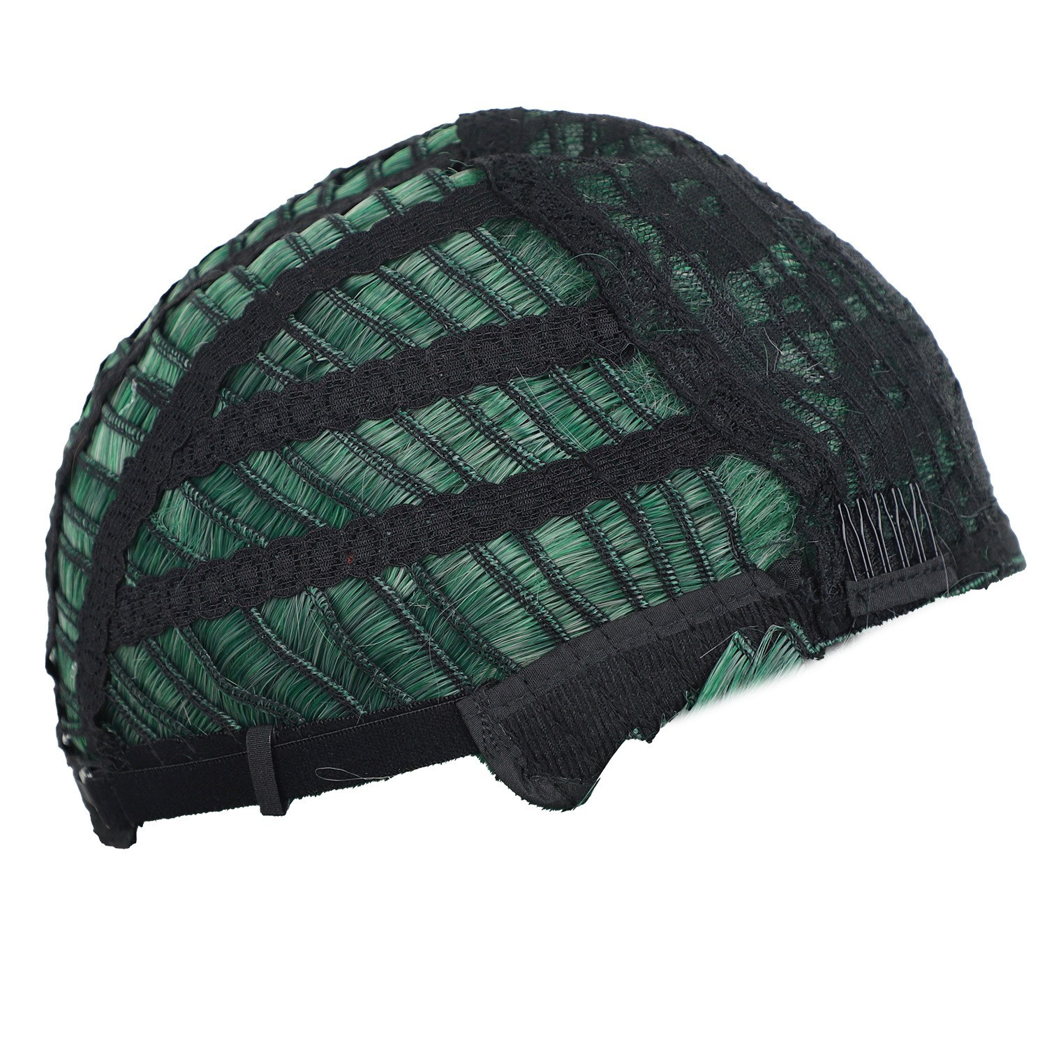 Green Synthetic Wig Medium Length Layered Hairpiece for Cosplay & Daily Wear