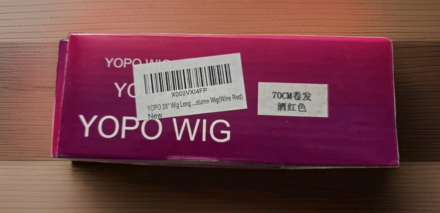 NEW Yopo 28″ Wig Long Stume Wine Red, Cosplay, Halloween, Any Day