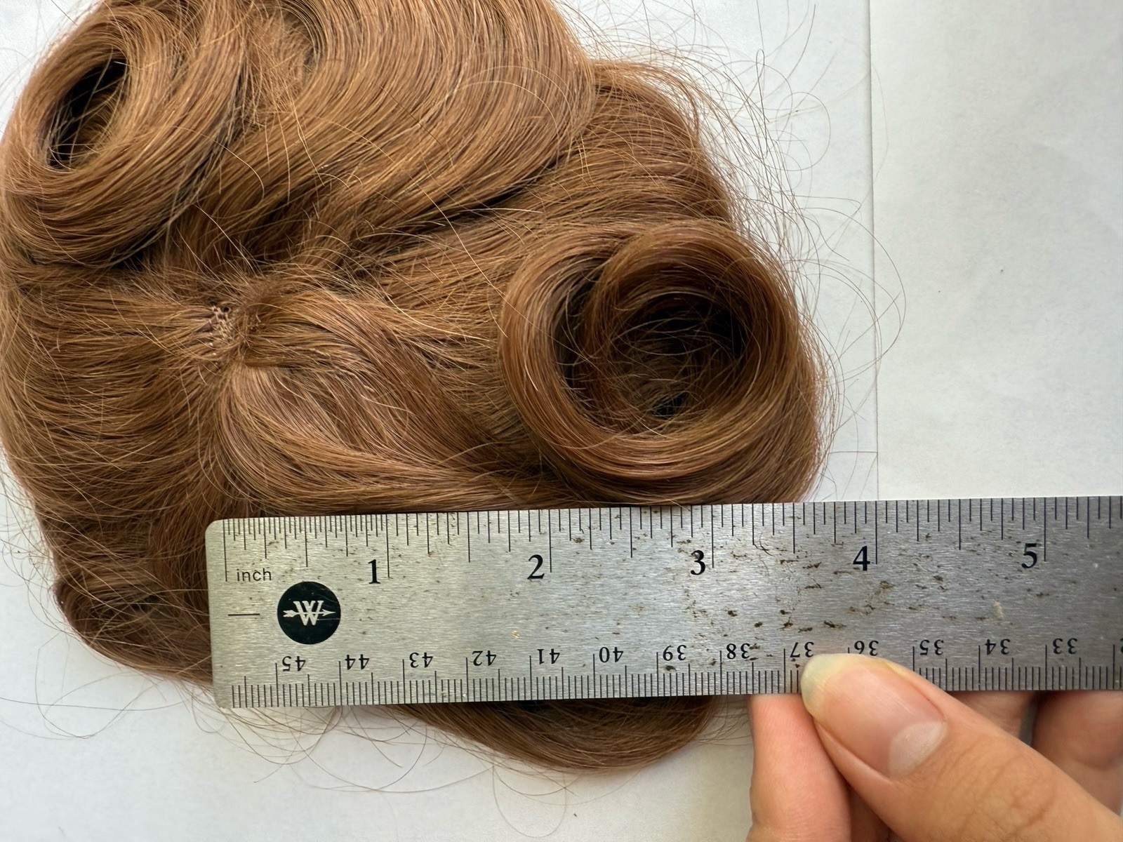 100% Human Hair Wiglet Light Brown 10 Messy Curly Swirls Clip Back Extension New