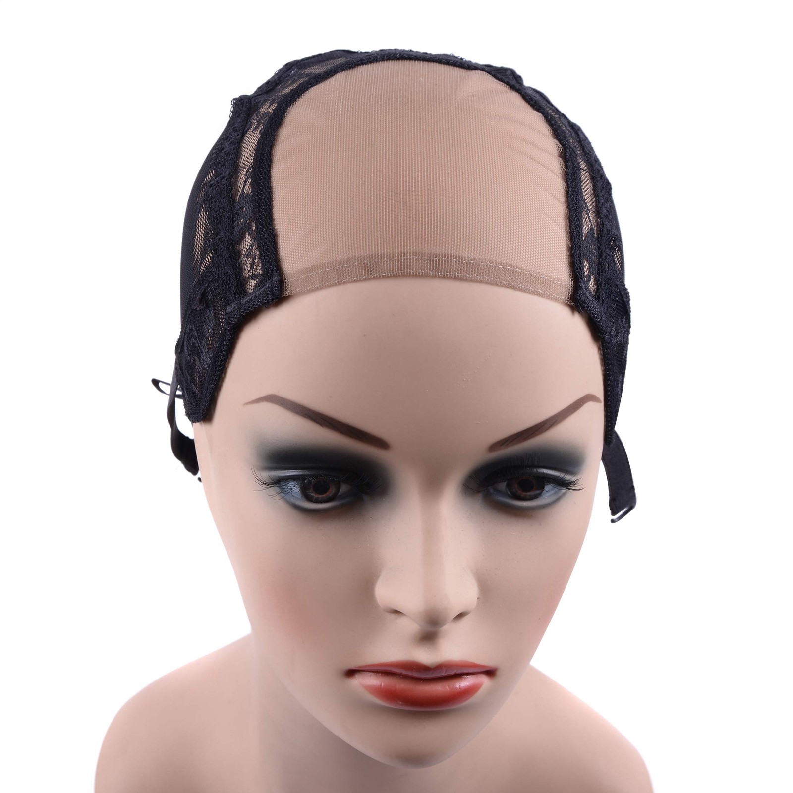 U Part Swiss Lace Wig Cap 4X4 Inch Black L – Adjustable Straps for Beginners