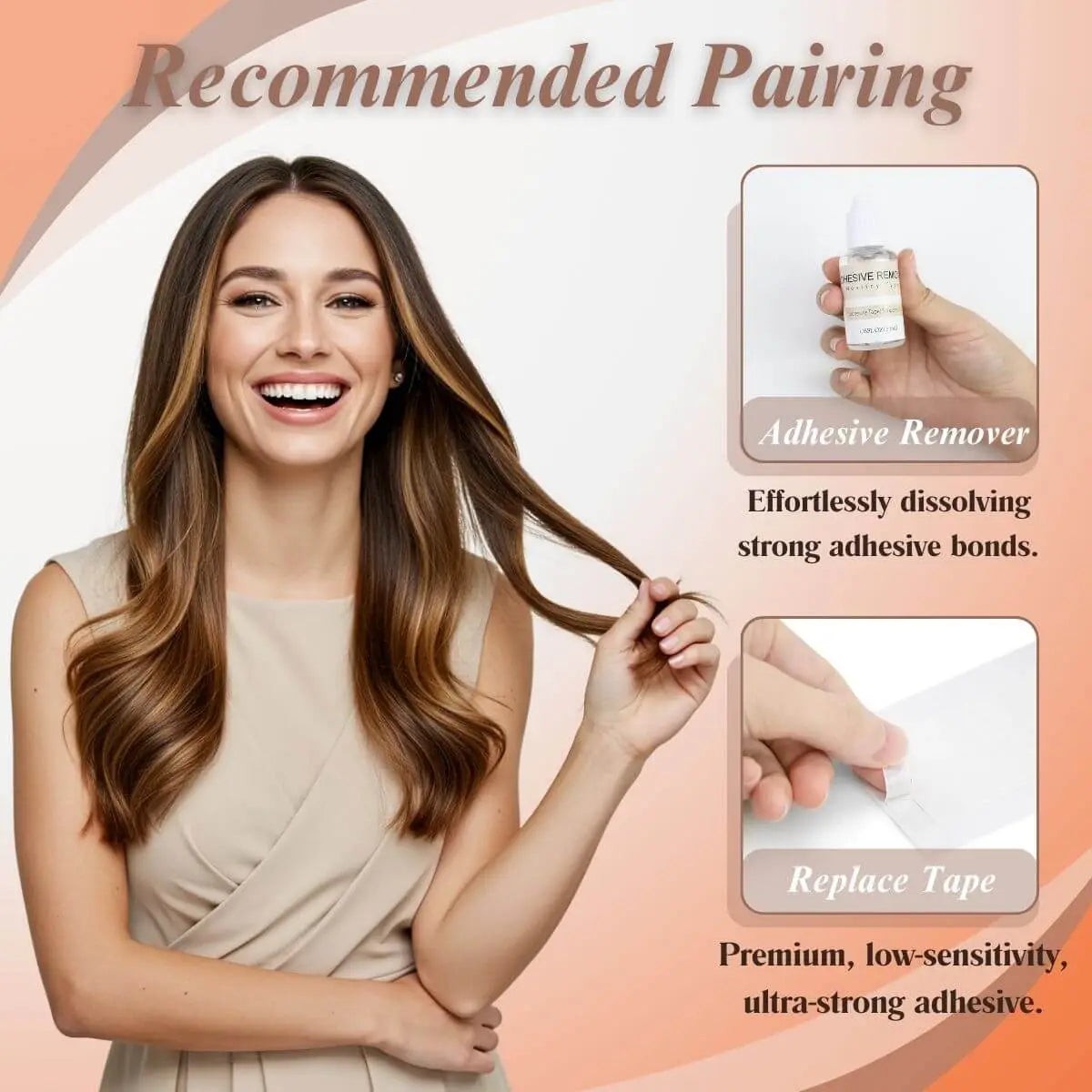 Sunny Hair TAPE-IN 14in Chestnut Brown/Blonde Remy Hair Extensions TP_6-60-6 50G
