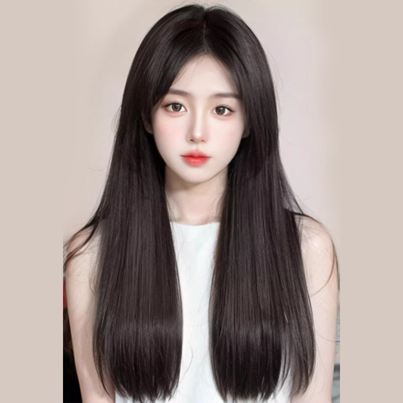 Long Hair Extension Clip in Hair One Piece V-Shaped Natural Hairpiece for Women