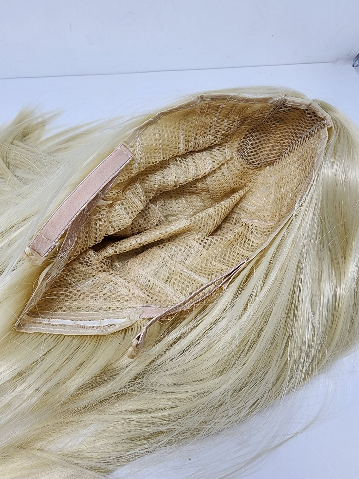 Blonde Wig Synthetic Hair Long Straight Silky Smooth Elastic Cap