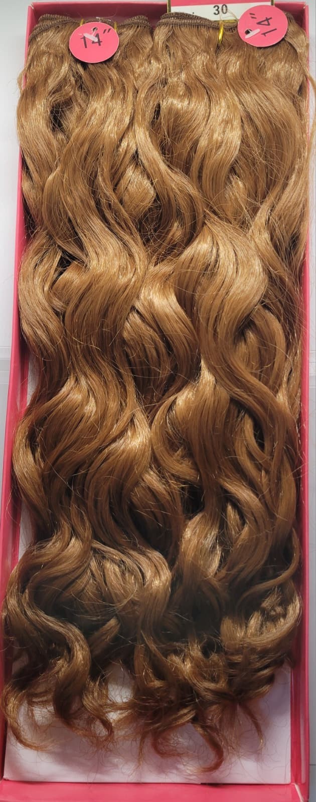 New Honey Blonde 4pcs Multi Pack 2×14″ 2×16″ Spanish Wave Extensions #30