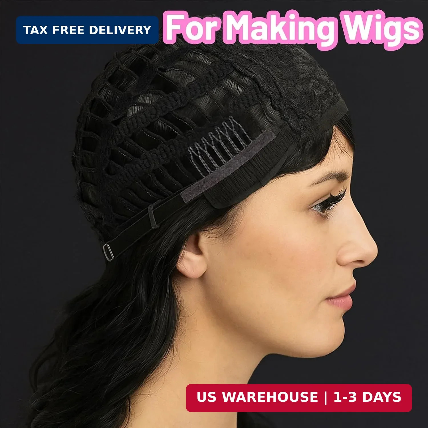 50 Pcs Wig Combs Clips Steel Cloth Accessories Tools to Secure Wig 7-Teeth for A