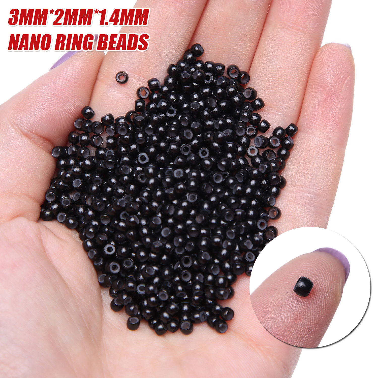 MY-LADY Nano Ring Hair Extensions Nano Beads Silicone Mini Micro Loop Rings 3mm