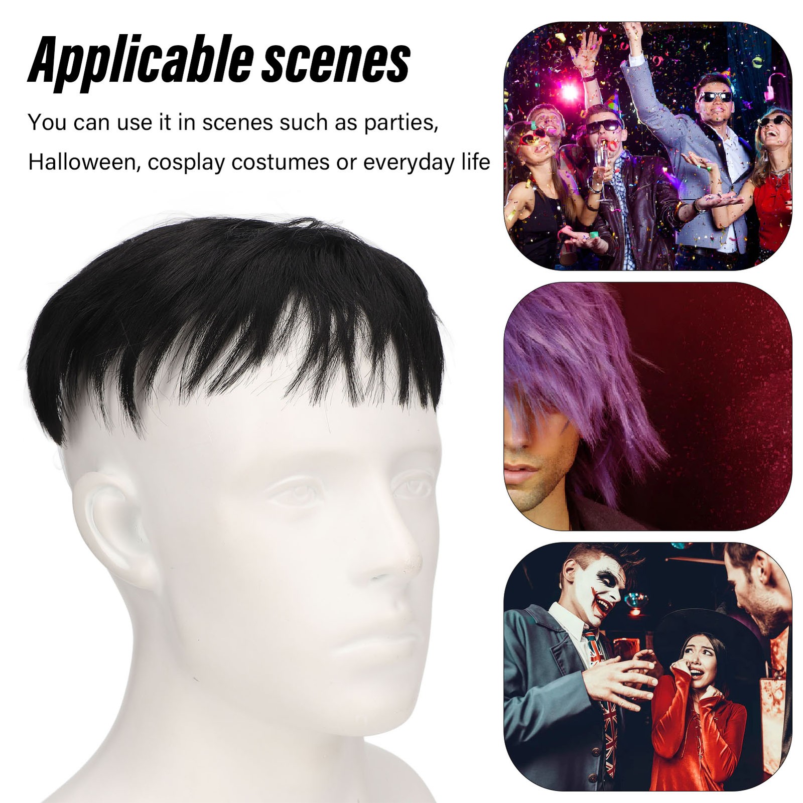 ­Men Short Toupee Fashionable Handsome Comfortable Breathable Men Hair Topper