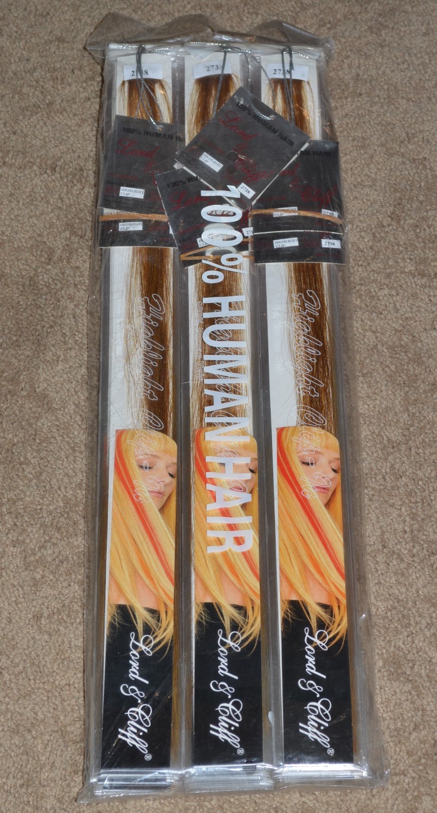 Lot 6 pieces Lord & Cliff 100% Human Hair Highlight Clip in Extension 18″ 2738
