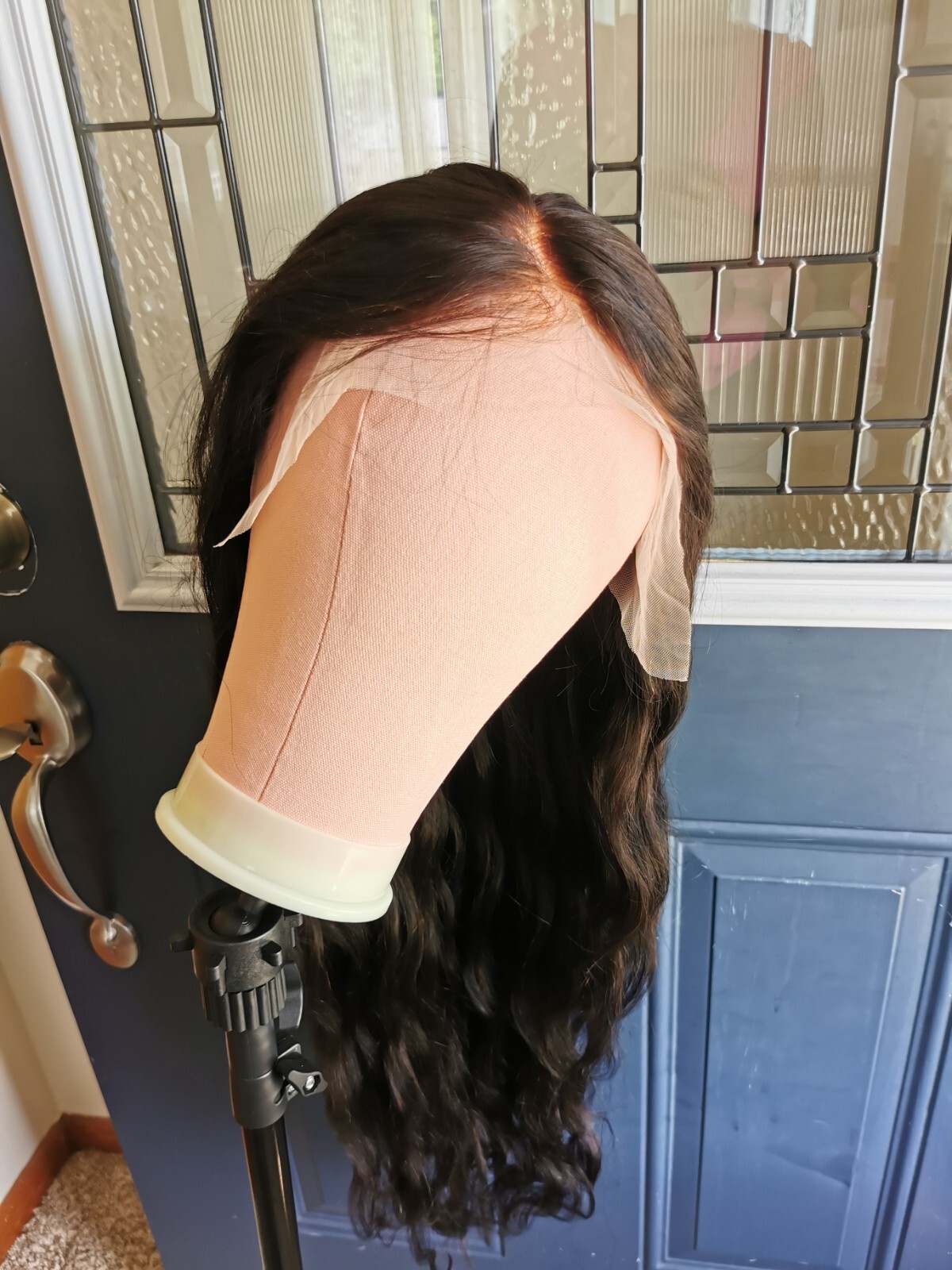 Ready To Go Bleached Knots High Quality Sexy 30” Human Hair Front Lace Wig 1B