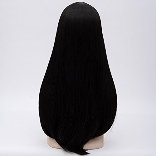 Black Wigs For Women Natural 24″ Long Straight Middle Hair Wigs Soft Daily Ba…