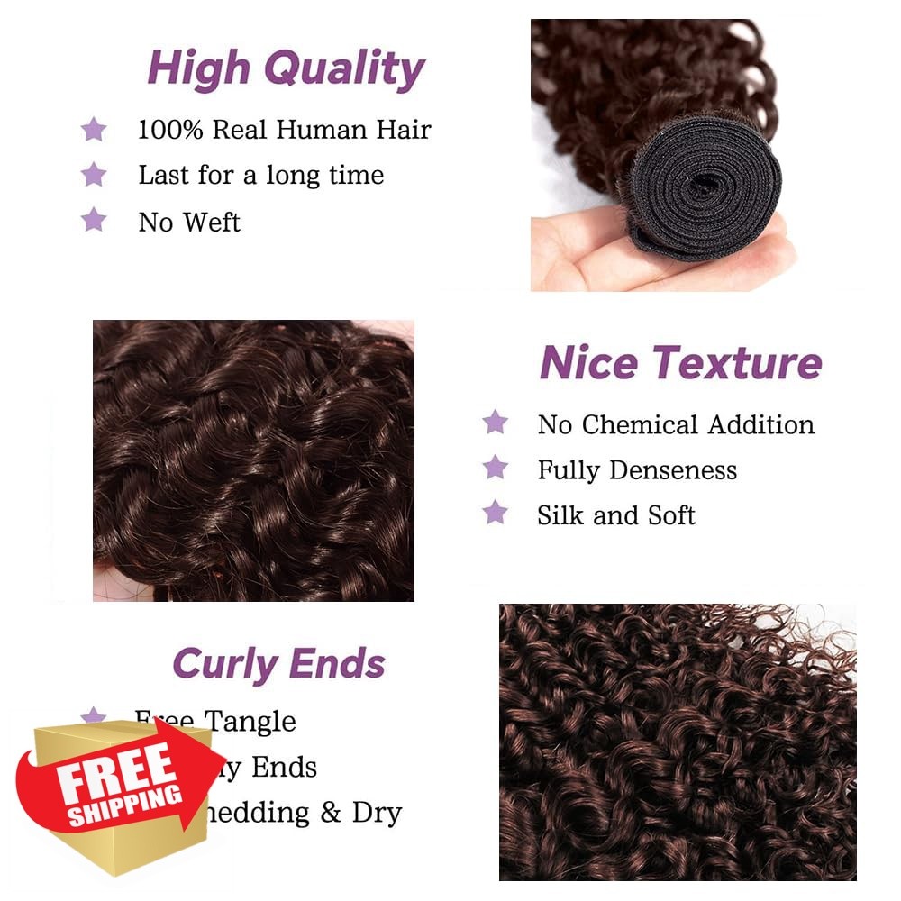 CnumGunm #4 Brown 12-16 Inch Water Wave Human Hair