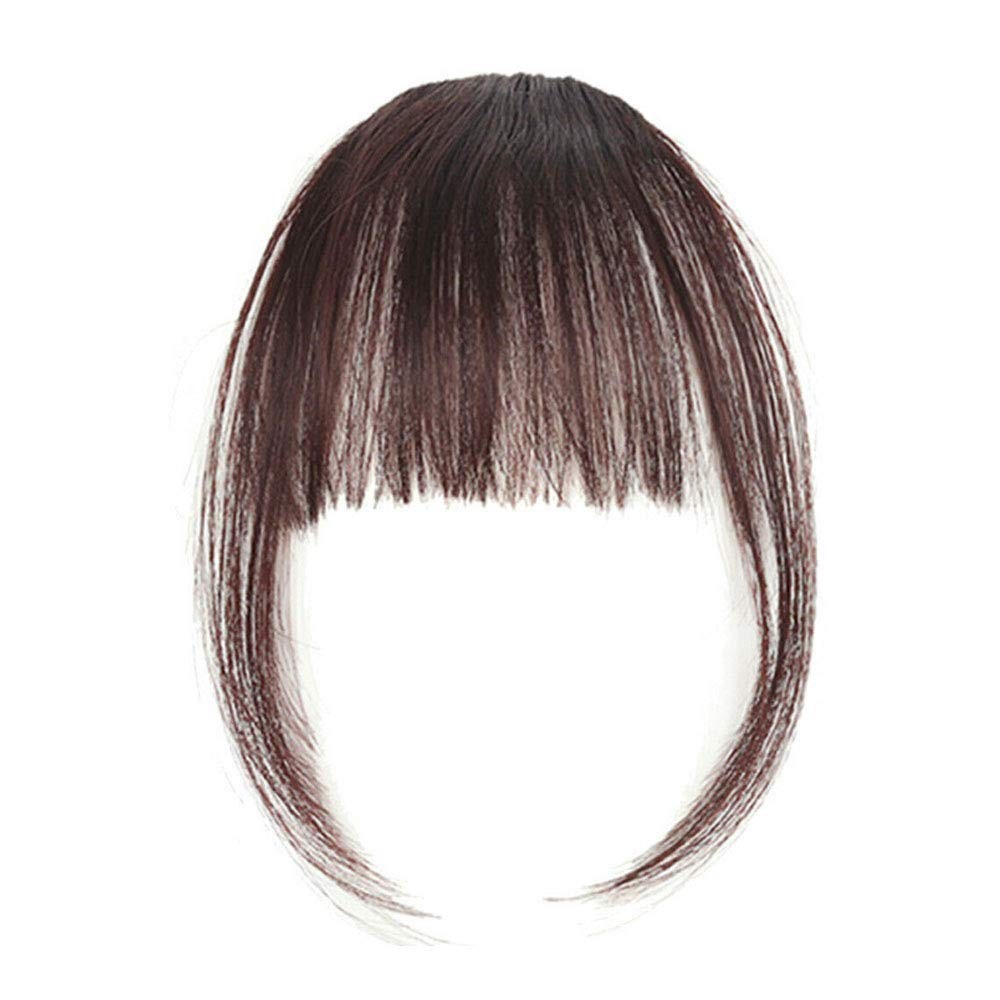 Clip In Bangs Human Hair Extensions Dark Brown Remy Fringe Hairpiece