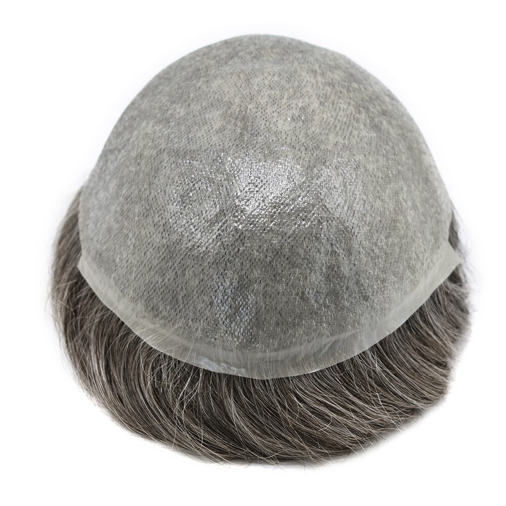 Mens Toupee Hairpiece 0.06mm Thin Skin Invisible V-Loop Poly Pu Hair System Wig