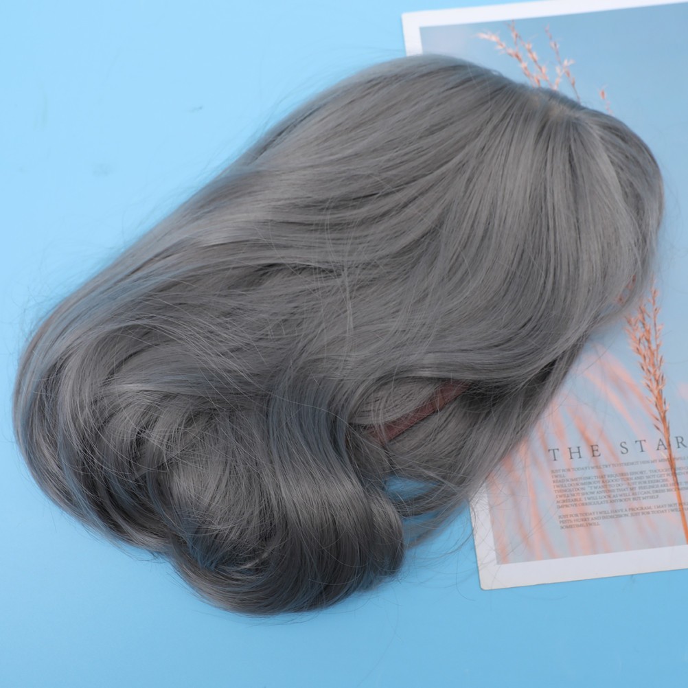 1Pcs Realistic Grey Bob Hair Wig Lace Front Durable Synthetic Wig for Women