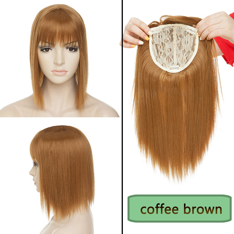 Real as Human Hair Topper Toupee Piece Clip in Top Wig Silk Base Hairpiece USA