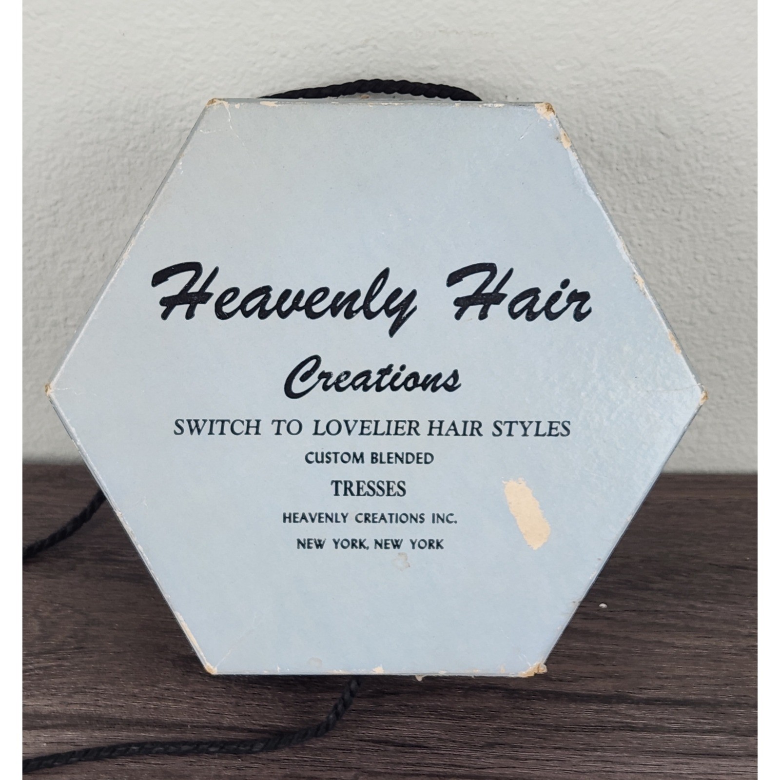 Vintage Heavenly Hair Creations Braided Bun Hairpiece Set Black Wig 1960s