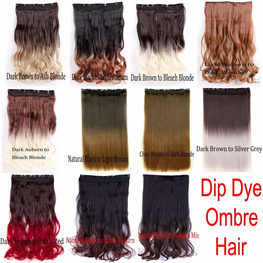One Piece Clip in Hair Extensions Full Head Straight Curly V-Shape Hairpiece USA