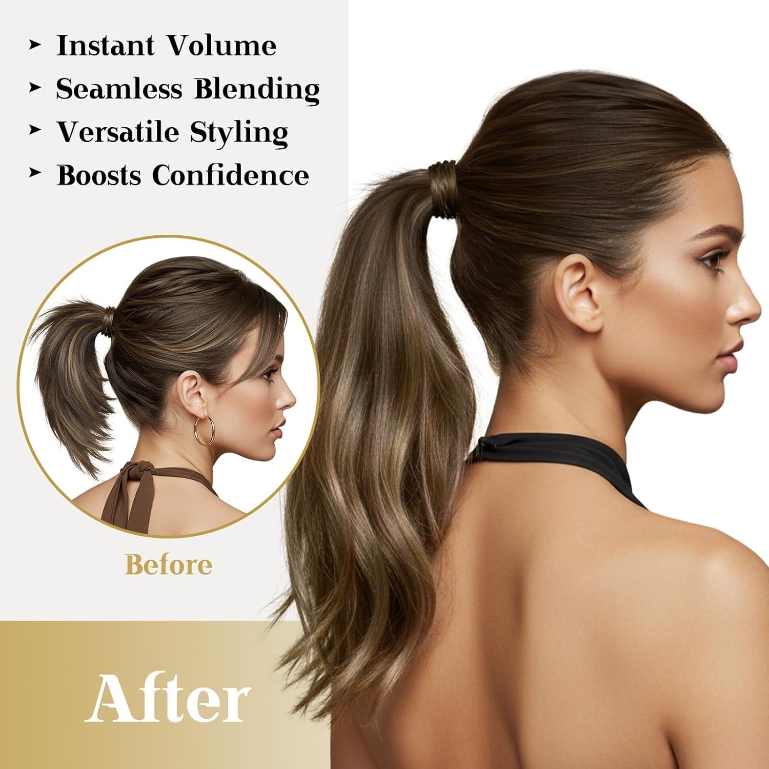 Sunny Hair PONYTAIL 22in Md. Brown Balayage Ombre Caramel Blonde Hair Extensions