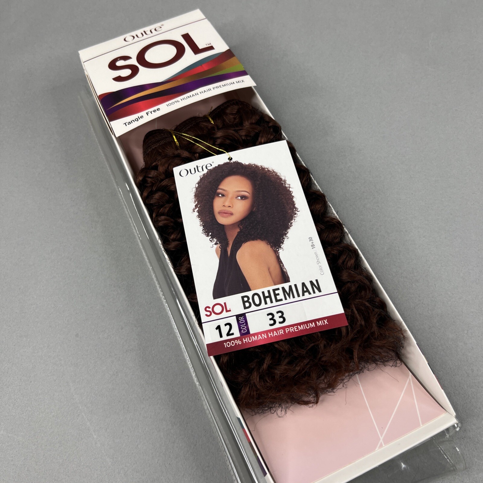 12” SOL Bohemian #33 Auburn SOL Synthetic Blend Mixed Hair Extensions