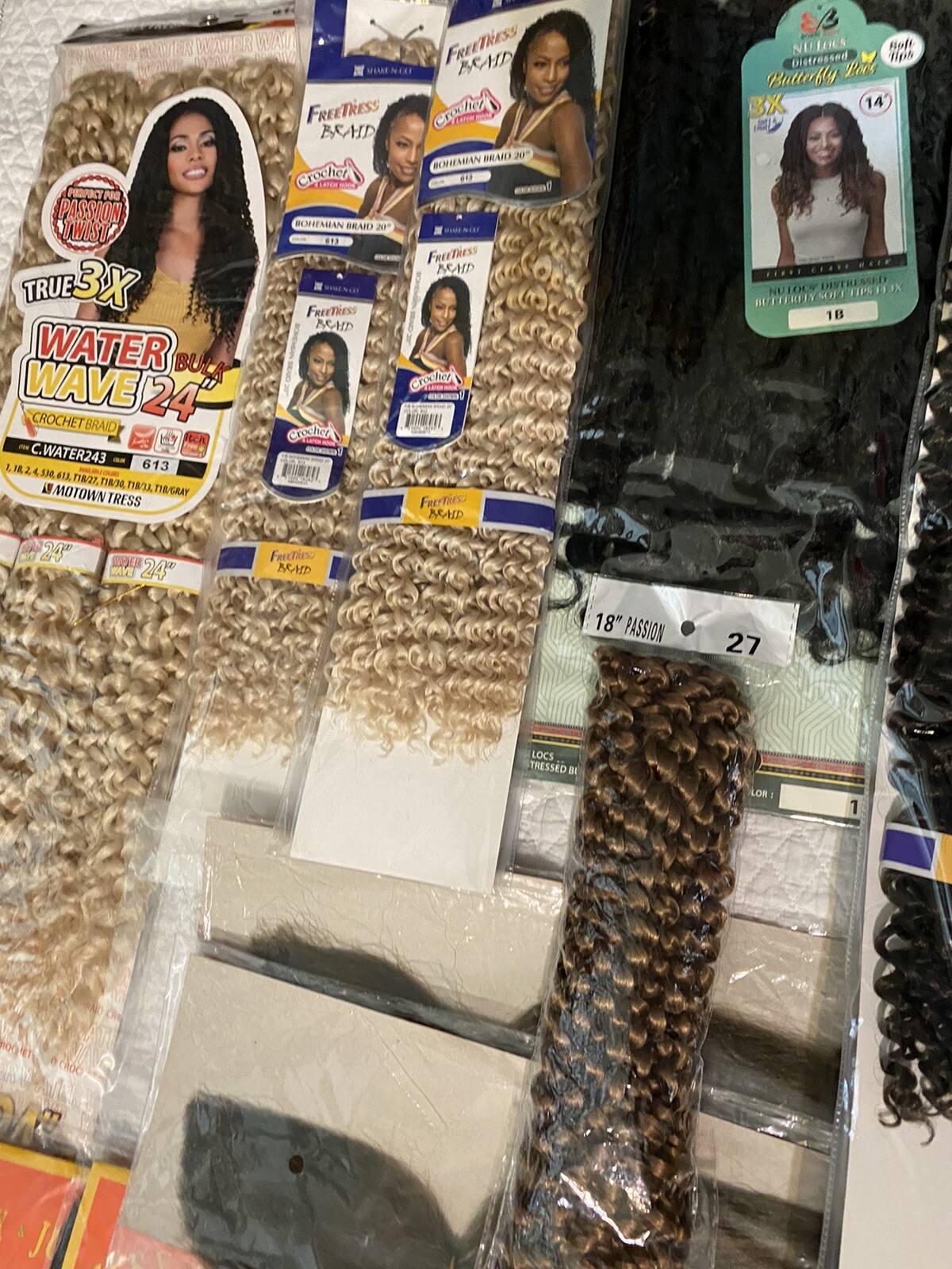 Lot Of 23 Pieces Water Wave Passion Twist Crochet Hair Extensions all colors