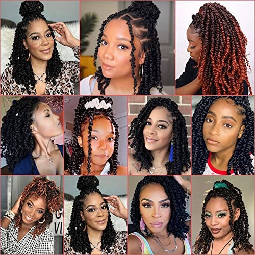 8 Packs Ombre Brown Passion Twist Hair 10 Inch Pre 10 Inch (Pack of 8) T30#