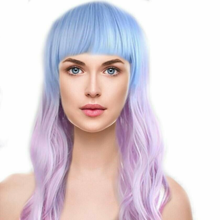 26 Wavy Multi-Color Lolita Mermaid Cosplay Party Wig (Light Blue, Pink, Purple)