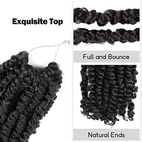 Short Passion Twist Hair 6 Inch Pre 6 Inch (Pack of 8) 1B(Natural Black)