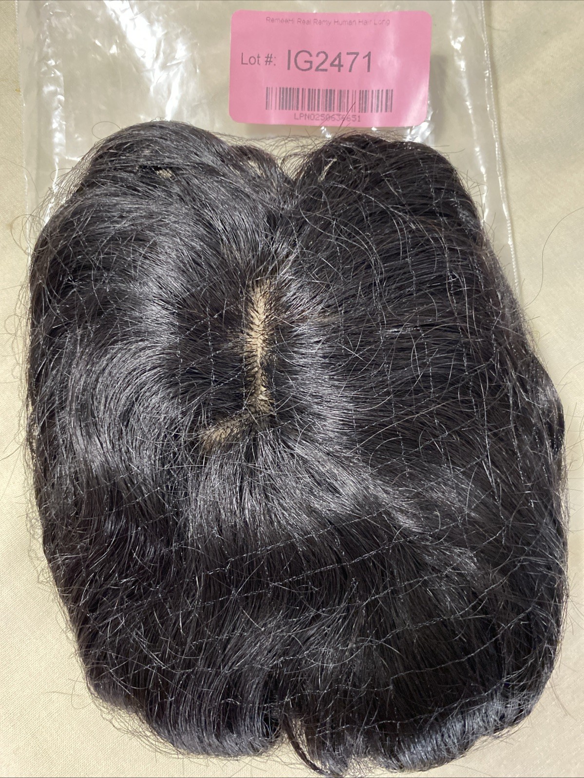 Real Remy Human Hair Long Curly Wavy Hand Made Toupee Topper Wiglet Clipin Black