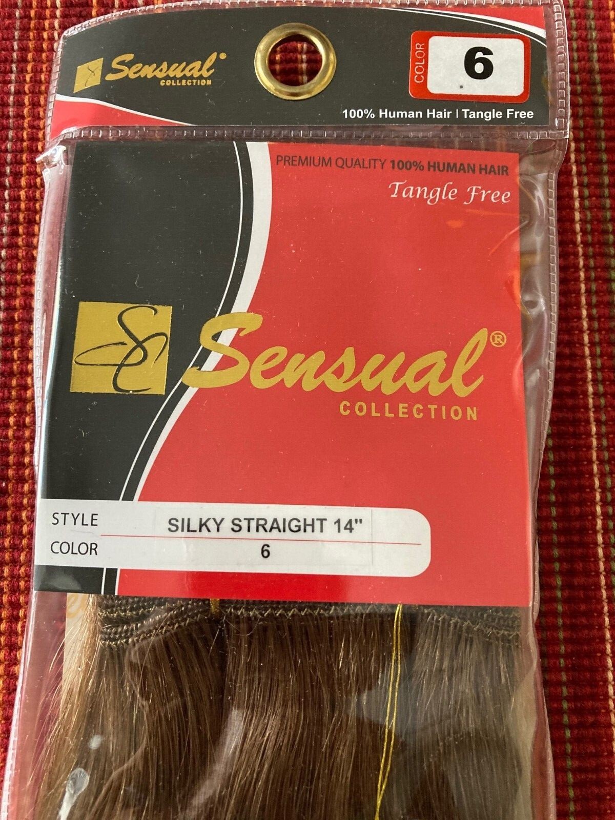 Sensual Silky Straight 100% Human Hair Weft for Weaving 14″ #6 