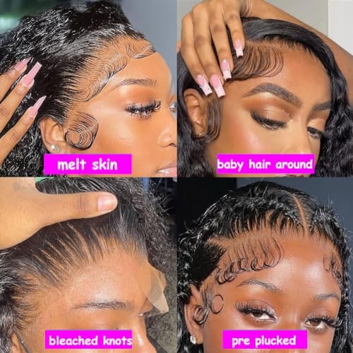 Deep Wave Lace Front Wigs Human Hair 30 Inch 200nsity 13×4 lace front wig