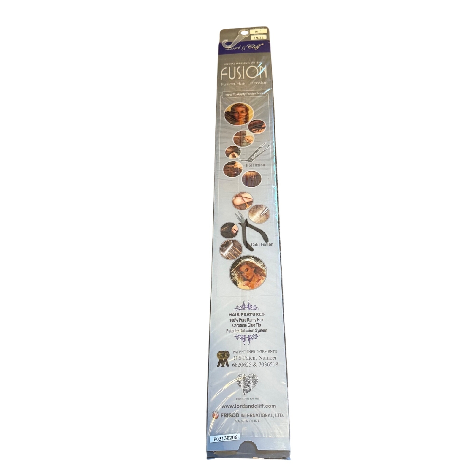 Lord & Cliff Premium Remy I Tip 90 Pieces Human Fusion Extensions 16″ #18/22