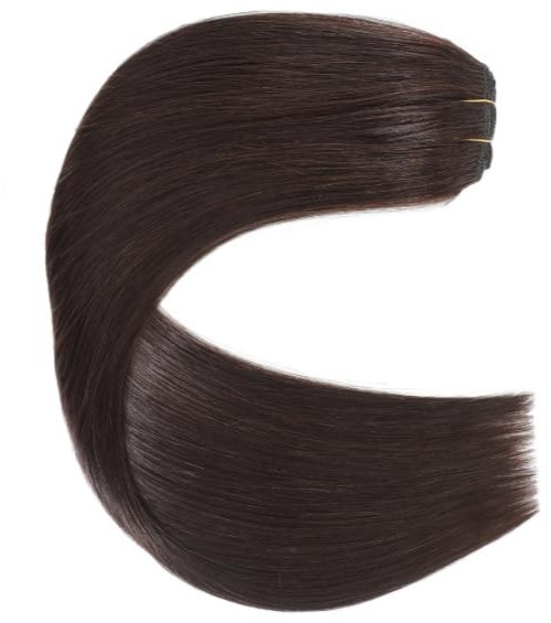 130g 8 Pieces Remy Human Hair Clip in Extensions Straight 2 Brown Double Weft 26