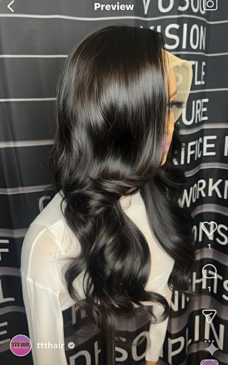 13×4 Custom Lace Front Wig Human Hair Black For Women Vietnamese Hair Straight
