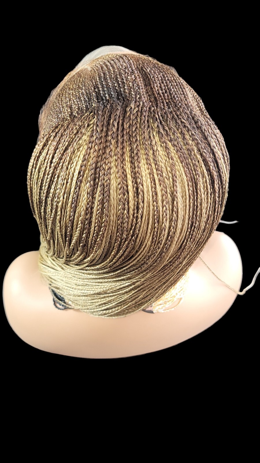 Braided Wig Full Lace Glueless Micro Braids 22” Ombre Blonde Long Handmade NWT