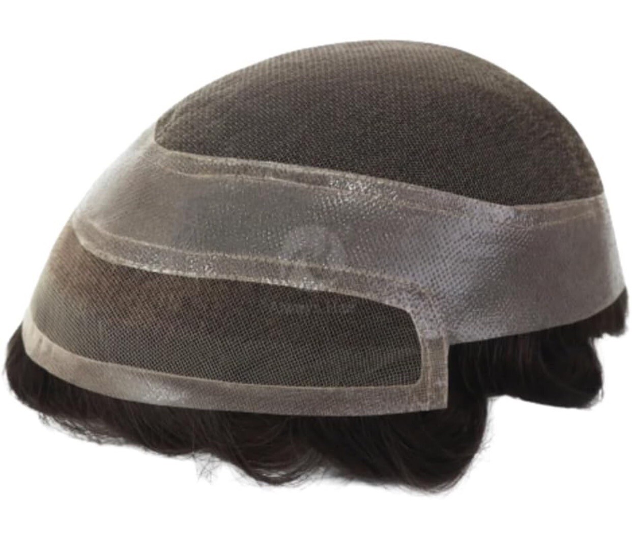 Human Hair Toupee For Men Hair Replacement System, 10″ x 8″, #2 Dark Brown