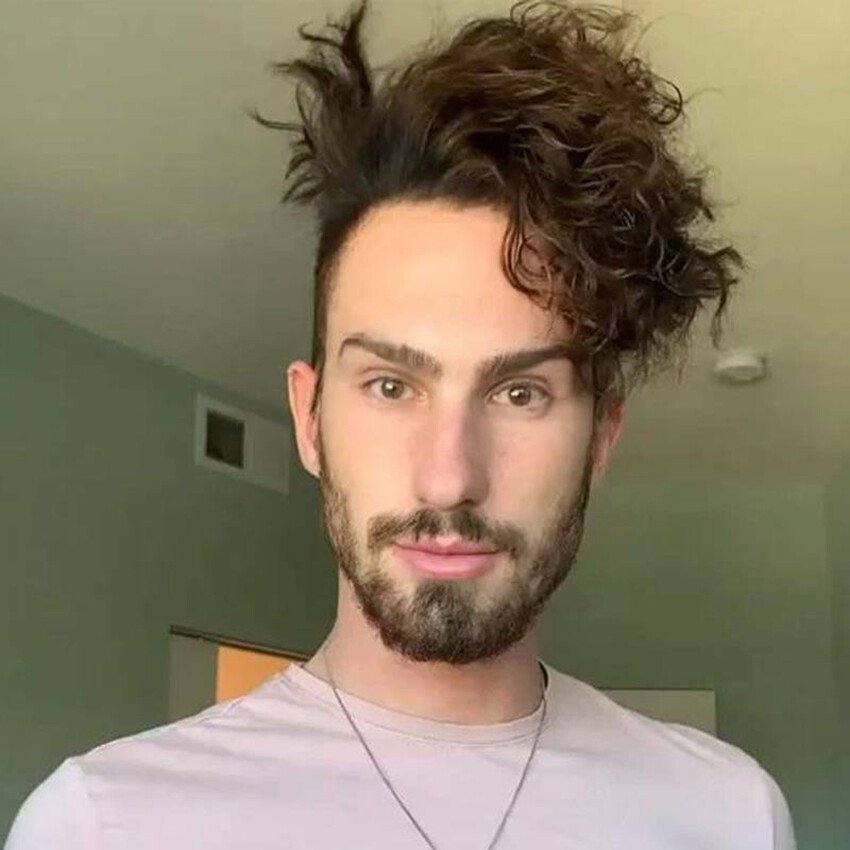 Men Short Curly Wigs Adult Male Natural Handsome Synthetic Wavy Full Hair Wig