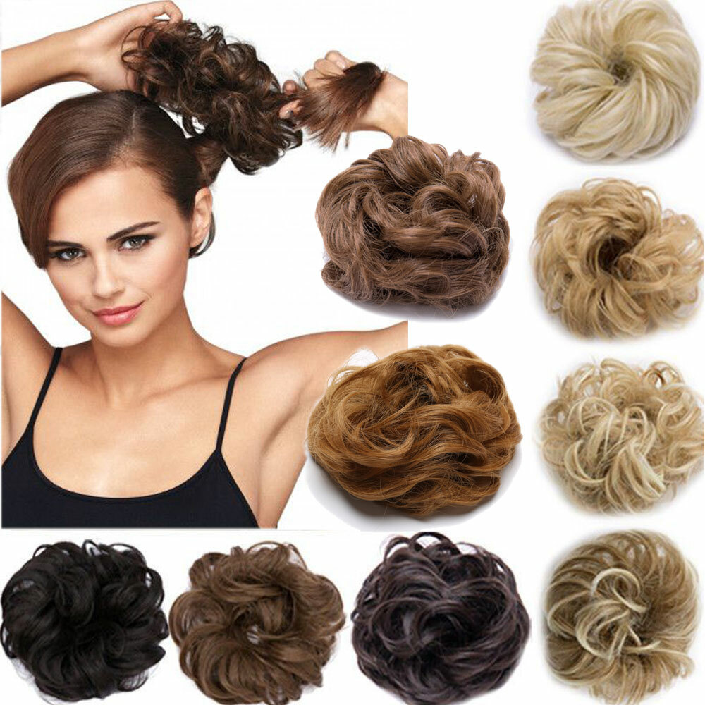 Extra Thick Bun Messy Scrunchie Extensions Real Natural as Human Hair Piece US D