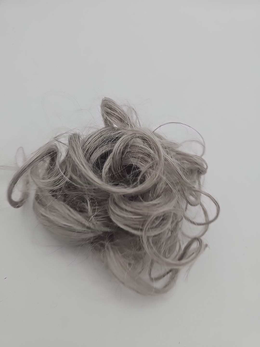 Silver Grey Messy Bun Hair Piece Curly Updo Chignon Extension Scrunchie Hairpiec